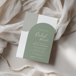 Minimale Elegante Boho Boog Sage Groene Bruidsdouc Kaart