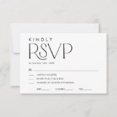 Minimale Elegante Bruiloft RSVP-kaart RSVP Kaartje (Voorkant)