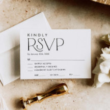 Minimale Elegante Bruiloft RSVP-kaart