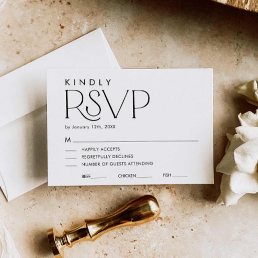 Minimale Elegante Bruiloft RSVP-kaart RSVP Kaartje