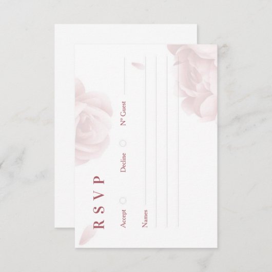 Minimale Elegante Bruiloft RSVP-kaart RSVP Kaartje (Voorkant / Achterkant)