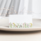Minimale elegante bruiloft voor wilde bloemen plaatskaartje