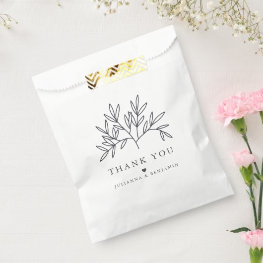 Minimale elegante bruinbruidjes Dank je wel Bedankzakje (Gezegeld)