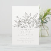 Minimale elegante bruine schets sparen de datum kaart (Staand voorkant)