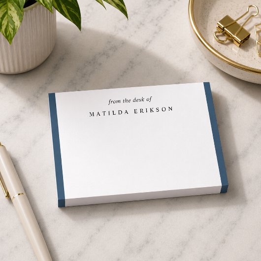 Minimale Elegante Chic Navy Blauwe Plaknotities Post-it® Notes