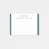 Minimale Elegante Chic Navy Blauwe Plaknotities Post-it® Notes (Voorkant)
