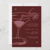 Minimale Elegante Chic Typografie Maroon Galentine Kaart (Voorkant)