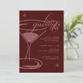 Minimale Elegante Chic Typografie Maroon Galentine Kaart (Staand voorkant)