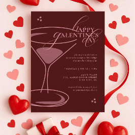 Minimale Elegante Chic Typografie Maroon Galentine Kaart