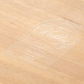 Minimale Elegante Chique Script witte bruiloft op Acryl Uitnodigingen (Laagn)