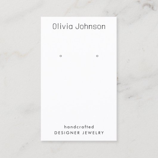 Minimale Elegante Chique Sieraden Oorbel Display Visitekaartje (Voorkant)