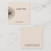 Minimale elegante dandelion vierkante visitekaartje (Voorkant / Achterkant)