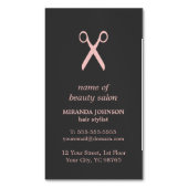 Minimale elegante donkergrijze Bleke roze haarlijs Magnetisch Visitekaartje (Voorkant Verticaal)