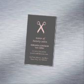 Minimale elegante donkergrijze Bleke roze haarlijs Magnetisch Visitekaartje (Voorbeeld)