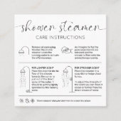 Minimale Elegante Douchestoomverzorgende Instructi Vierkante Visitekaartje (Voorkant)