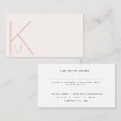 Minimale elegante dubbele monogram afsprakenkaartje (Voorkant / Achterkant)
