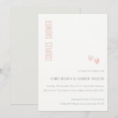 Minimale elegante duusky roze hartenparen schoeise kaart (Voorkant / Achterkant)