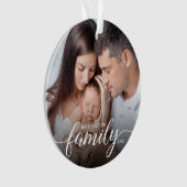 Minimale Elegante Eenvoudige Familie Liefde Kerstf Ornament (voorkant)