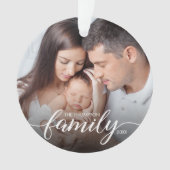 Minimale Elegante Eenvoudige Familie Liefde Kerstf Ornament (voorkant)