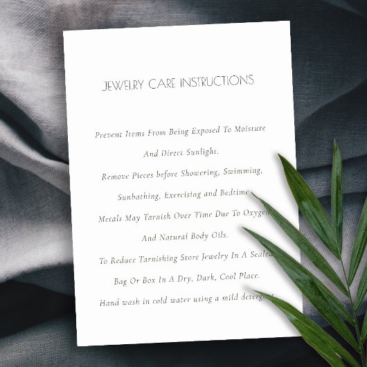 Minimale Elegante Eenvoudige Ivoor Witte Sieraden  Visitekaartje