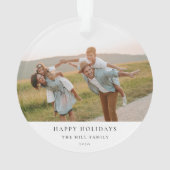 Minimale elegante eenvoudige | Kerstfamilie Foto Ornament (achterkant)
