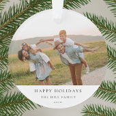 Minimale elegante eenvoudige | Kerstfamilie Foto Ornament