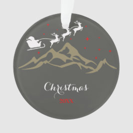 Minimale elegante eenvoudige | Kerstfamilie Foto Ornament
