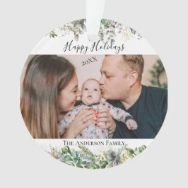 Minimale elegante eenvoudige | Kerstfamilie Foto Ornament