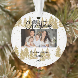 Minimale elegante eenvoudige | Kerstfamilie Foto Ornament