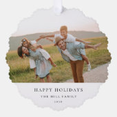 Minimale elegante eenvoudige | Kerstfamilie Foto Ornament Kaart (Voorkant)