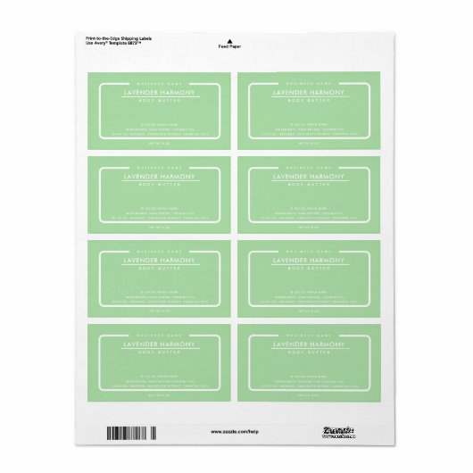 Minimale elegante, eenvoudige, moderne wraparing etiket (Full Sheet)