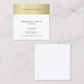 Minimale elegante, eenvoudige vormgeving met goude vierkante visitekaartje (Voorkant / Achterkant)