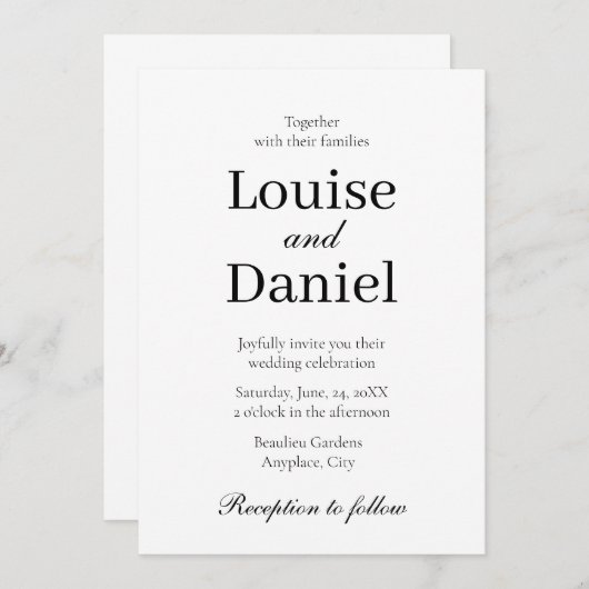 Minimale, elegante en eenvoudige gepersonaliseerde kaart (Voorkant / Achterkant)