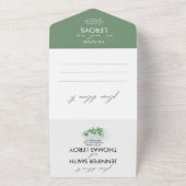 Minimale elegante eucalyptusbruinbruiloft all in one uitnodiging (Buitenkant)