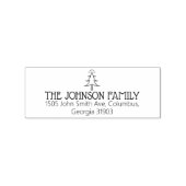 Minimale Elegante Familie Kerst retour adres Rubberstempel (Afrduk)