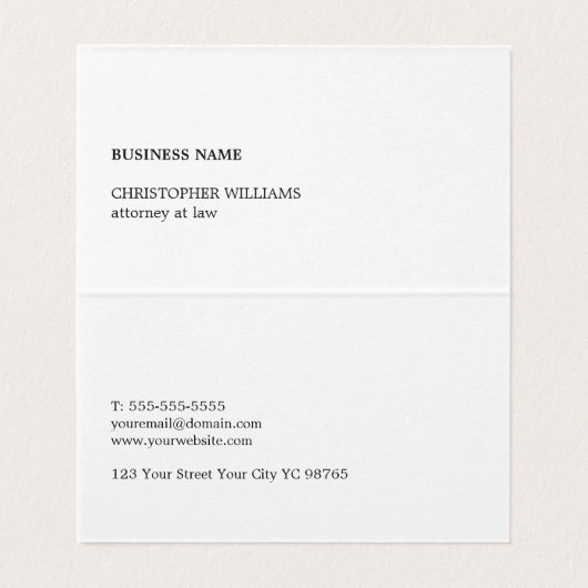 Minimale elegante Faux Gold Line Folded Business C Visitekaartje (Binnenkant ongevouwen)