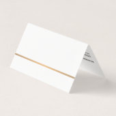 Minimale elegante Faux Gold Line Folded Business C Visitekaartje (Achterkant)
