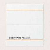 Minimale elegante Faux Gold Line Folded Business C Visitekaartje (Buitenkant ongevouwen)