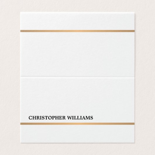 Minimale elegante Faux Gold Line Folded Business C Visitekaartje (Buitenkant ongevouwen)