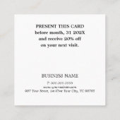Minimale Elegante Faux Goud Grijs Salon Shop Kortingskaartje (Achterkant)