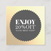 Minimale Elegante Faux Goud Grijs Salon Shop Kortingskaartje (Voorkant)