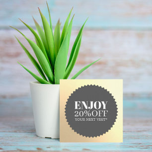 Minimale Elegante Faux Goud Grijs Salon Shop Kortingskaartje