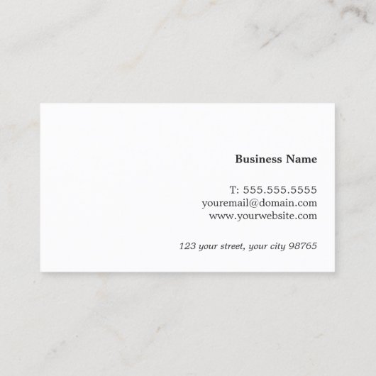 Minimale elegante Faux Silver Light Grey Consultan Visitekaartje (Achterkant)