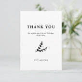 Minimale Elegante Floral Botanische Monogrammen Kr Bedankkaart (Staand voorkant)