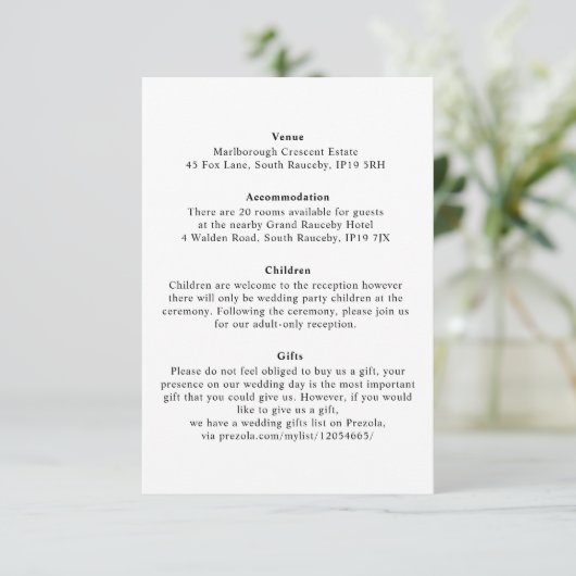 Minimale Elegante Floral Botanische Monogrammen Kr Informatiekaartje (Staand voorkant)