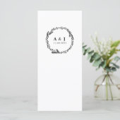 Minimale Elegante Floral Botanische Monogrammen Kr Menu (Staand voorkant)
