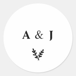 Minimale Elegante Floral Botanische Monogrammen Kr Ronde Sticker