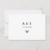 Minimale Elegante Floral Botanische Monogrammen Kr RSVP Kaartje (Voorkant)