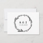 Minimale Elegante Floral Botanische Monogrammen Kr Save The Date (Voorkant)