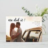 Minimale elegante foto-bruiloft Opslaan Datum Kaart (Staand voorkant)